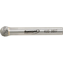 Fraise sur tige carbure forme sphérique 0807 c 6mm 8x7mm format