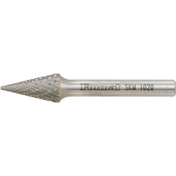 Fraise sur tige carbure forme conique bout pointu 1020 c 6mm 10x20mm format