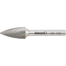 Fraise sur tige carbure forme ogive bout pointu 1225 c 6mm 12x25mm format
