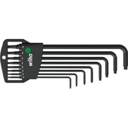 Jeu de clés mâles coudées tête sphérique t9-t40x mm 8 pièces wiha
