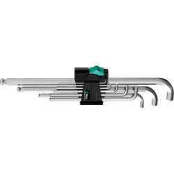 Jeu de cles males coudees six pans femelle courtes 1,5-10x mm wera