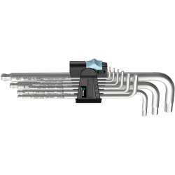 Jeu de cles males coudees inox 9 pieces wera