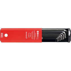Jeu de clés mâles coudées dans coffret coulissant six pans femelle longues 2-10x