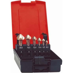 Jeu de fraises coniques din335 hss forme c 90° 6,3-20,5mm format