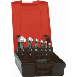 Jeu de fraises coniques din335 k20 forme c 90° 6,3-20,5mm format