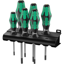 Jeu de tournevis torx avec alésage 6 pièces wera