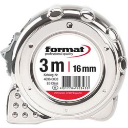 Mètre-ruban de poche chromé 3mx16mm format