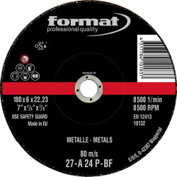 Meule d'ébarbage coudée acier/fonte 115x6mm format