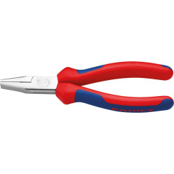 Pince à becs plats chromé e avec branches à revêtem ent pvc 140mm knipex