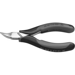 Pince à becs fins électronique esd mors plats et ronds coudés 115mm knipex