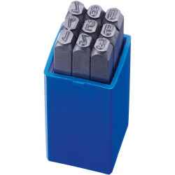 Jeu de chiffres à frapper hauteur caractères 2mm format