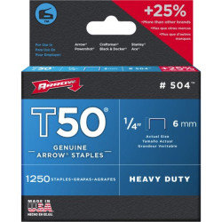 Agrafe pour t50 - 6 mm boite de 1250 -
