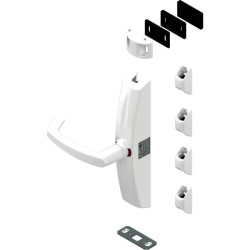 Cremone pompier dualis en applique poignee tournante blanc (ss tringle)