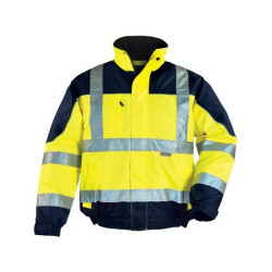 Blouson airport oxford haute visibilite jaune fluo / marine - m