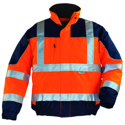 Blouson airport oxford haute visibilite orange fluo / marine xxl