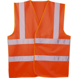 Gilet haute visibilite baudrier hivi dble ceinture orange fluo xl