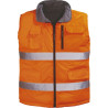 Gilet reversible haute visibilite hiway orange / gris taille xxl