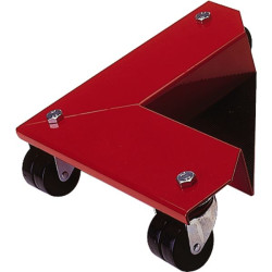 Coin roulette charge 600 kg 3 roule ttes - epoxy rouge - jeu de 4