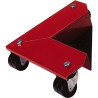 Coin roulette charge 800 kgs 3 roulettes epoxy rouge - jeu de 4