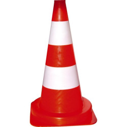Balise 75 cm - pvc orange 2 bandes blanches