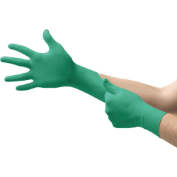 Gant touch n tuff nitrile poudre us. unique vert b.100 t.7 1/2-8 m