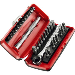 Coffret 31 pièces cliquet r.pe + embouts