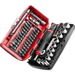 Coffret cliquet + douilles 1/4'' 6 pans - boîte nano