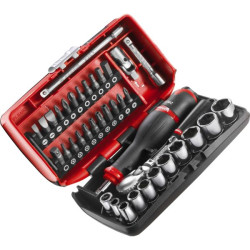 Coffret cliquet étanche + douilles 1/4 6 pans - boîte nano