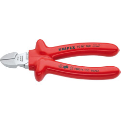 Pince coupante diagonale chromée isolée par immers ion 180mm knipex