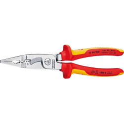Pince d'installation électrique chromée vde 200mm knipex