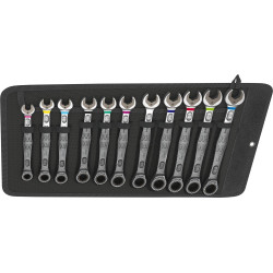 Jeu de cles polygonales a cliquet joker 11 pieces wera