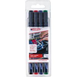 Lot de marqueurs pour câbles 8407 noir, rouge, bleu, vert edding