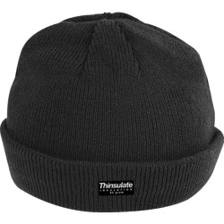 Bonnet laine double thinsulate noir taille unique