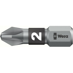 Embout bitorsion tenace 1/4 din3126c6,3 pz2x25mm wera