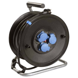 Enrouleur tambour plastique 25m câble h07rn-f 3g2.5