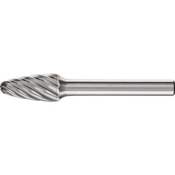 Fraise sur tige carbure forme ogive bout rond 1020 inox 6mm 10x20mm pferd