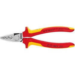 Pince à sertir pour cosses vde branches bicomposant 180mm 0,25-16mm2 knipex