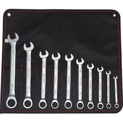 Jeu de cles polygonales a cliquet 8-24mm 10 pieces format