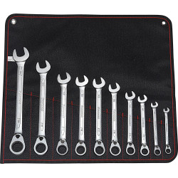 Jeu de cles polygonales a cliquet 8-24mm 10 pieces format
