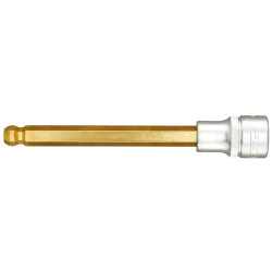 Embout de vissage 1/2 six pans femelle avec tête sphérique 6x140mm hazet