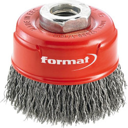 Brosse boisseau longlife acier m14 ondulee 80x mm format