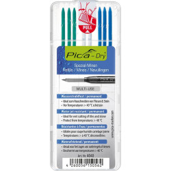 Lot de mines pour marqueur de trou profond pica-dry blanc, vert, bleu