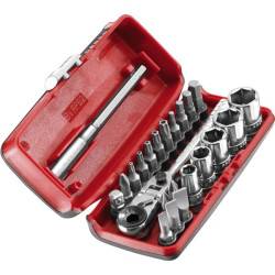 Composition serrage/vissage 1/4'' avec cliquet compact flex