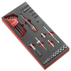 Module mousse cliquet douilles 1/4''