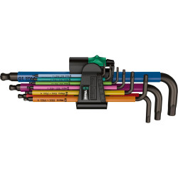 Jeu de cles males coudees Multicolor 9 pieces Wera