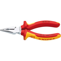 Pince universelle pointue VDE chromée avec branches multicomposant 145mm KNIPEX