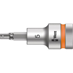 Embout de vissage 1/2 six pans femelle avec porte-vis 5x60mm Wera