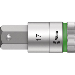 Embout de vissage 1/2 six pans femelle avec porte-vis 17x60mm Wera