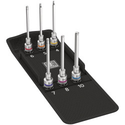 Jeu d'embouts de vissage 1/2 six pans femelle longs avec porte-vis 6 pièces Wera