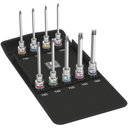Jeu d'embouts de vissage longues avec porte-vis Torx 1/2 9 pièces Wera